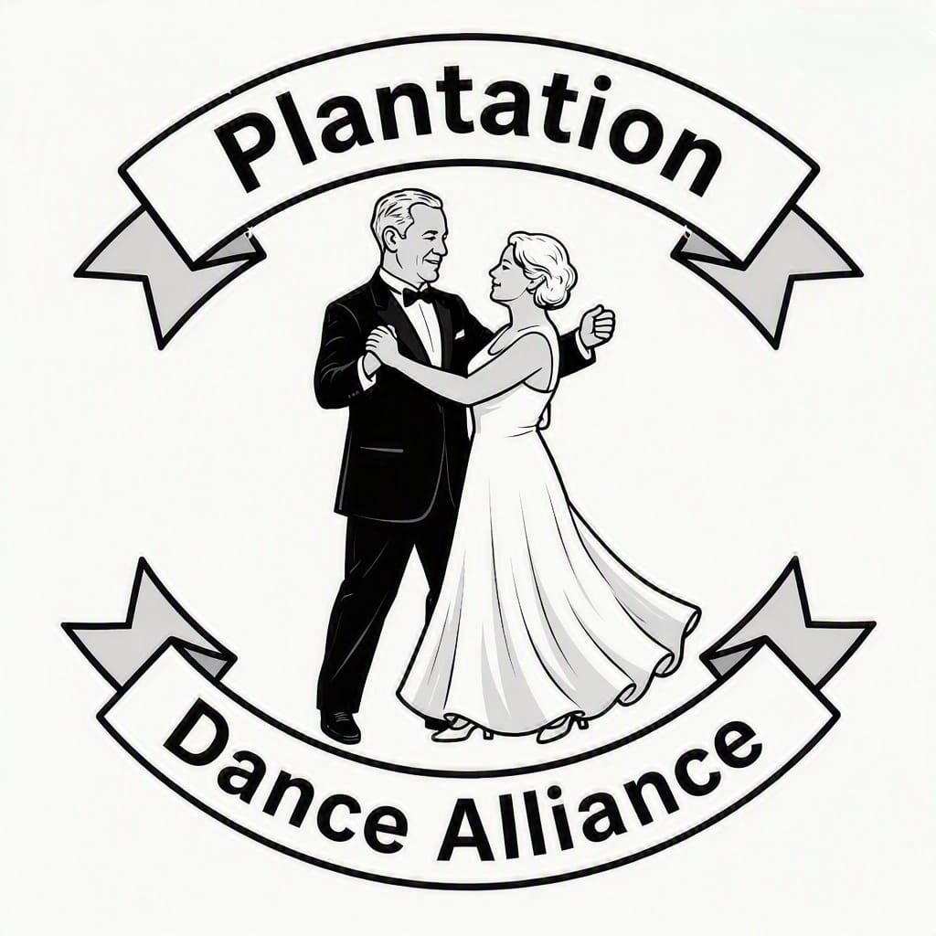 Classy couple dancing - Plantation Dance Alliance logo